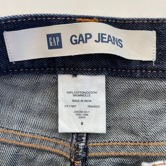 Vtg Y2K Gap Dark Wash Knee Length Jean Denim Skirt Women's sz 8 Modest no slit - Picture 3 of 8